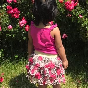 Floral rose skirt with built in shorts - 4 years